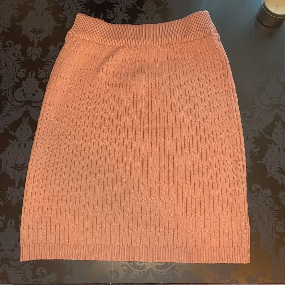 Dusty Rose Sweater and Skirt Matching Set size Small